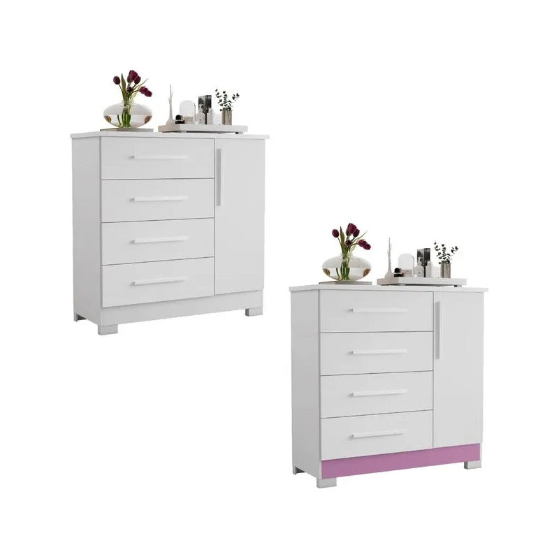 Comoda Cajonera Chifonier Exahome Exclusivo Placard Blanco