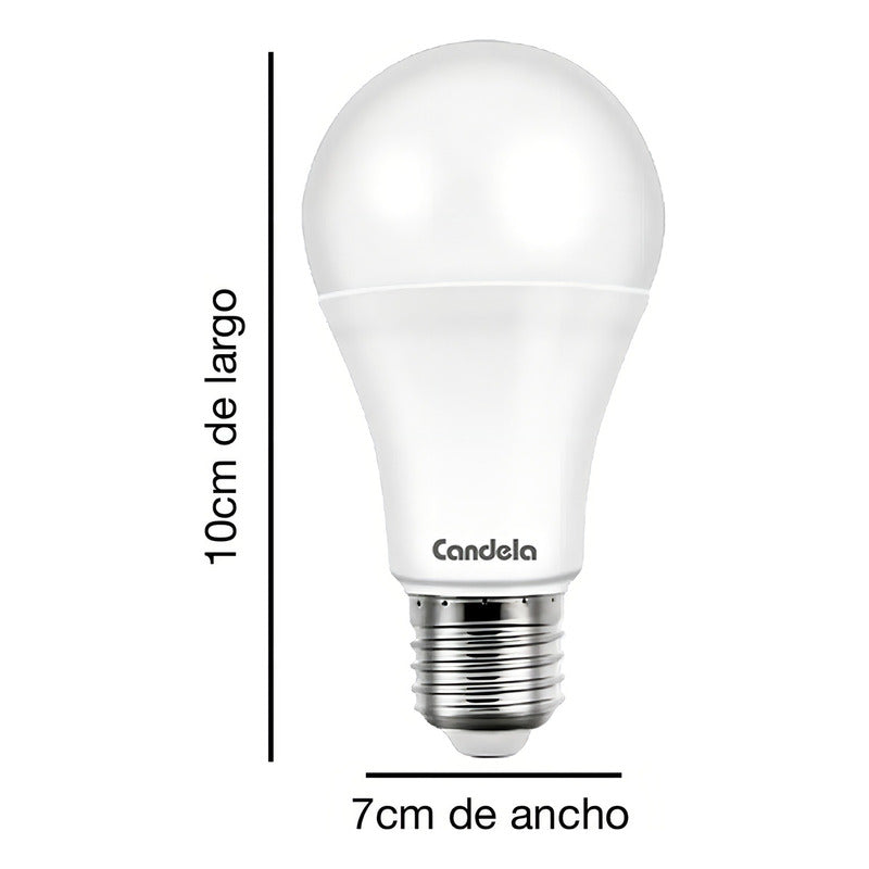 10 Lámparas Focos Led 12w 100w Luz Fría Candela Clásica Color De La Luz Blanco Frío
