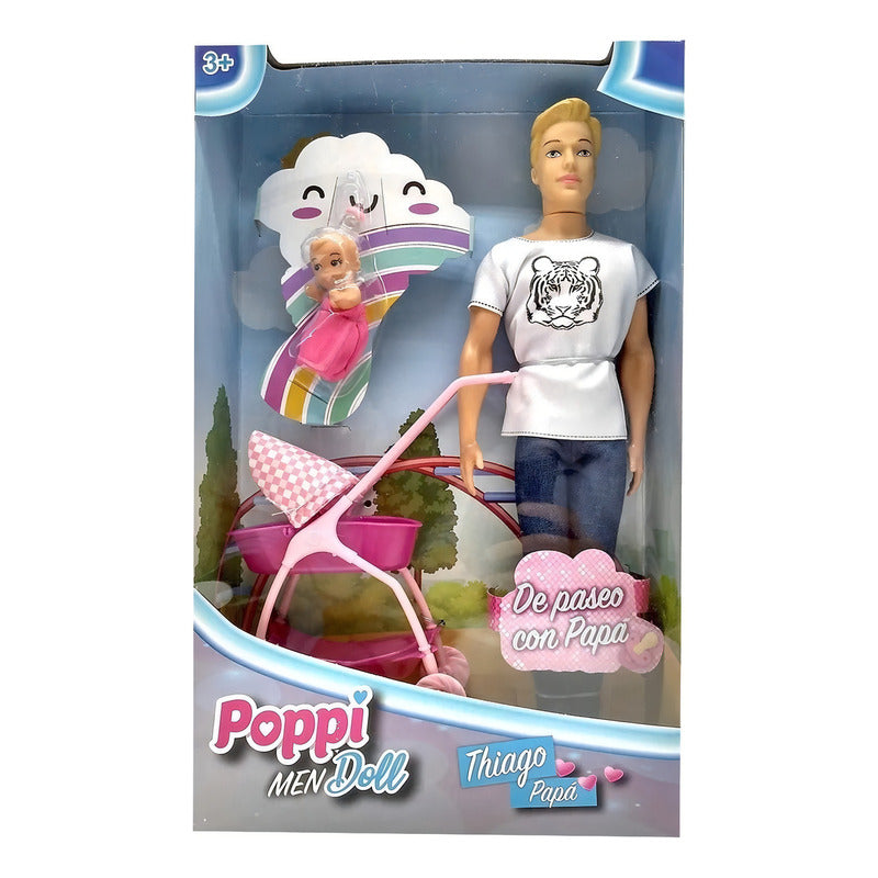 Muñeca Poppi Men Doll Figura Thiago Papa B312