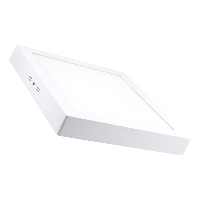 Plafon Cuadrado Con Base 18w Led Luz Calida Pack 20u Blanco Cálido
