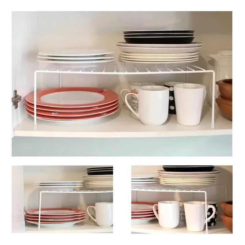 Organizador Alzada Alacena Exahome Metal Estante Reforzado Color Blanco