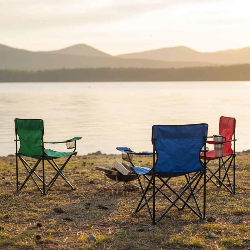 Sillon Director Plegable Playa Camping Apoyabrazos Portavaso