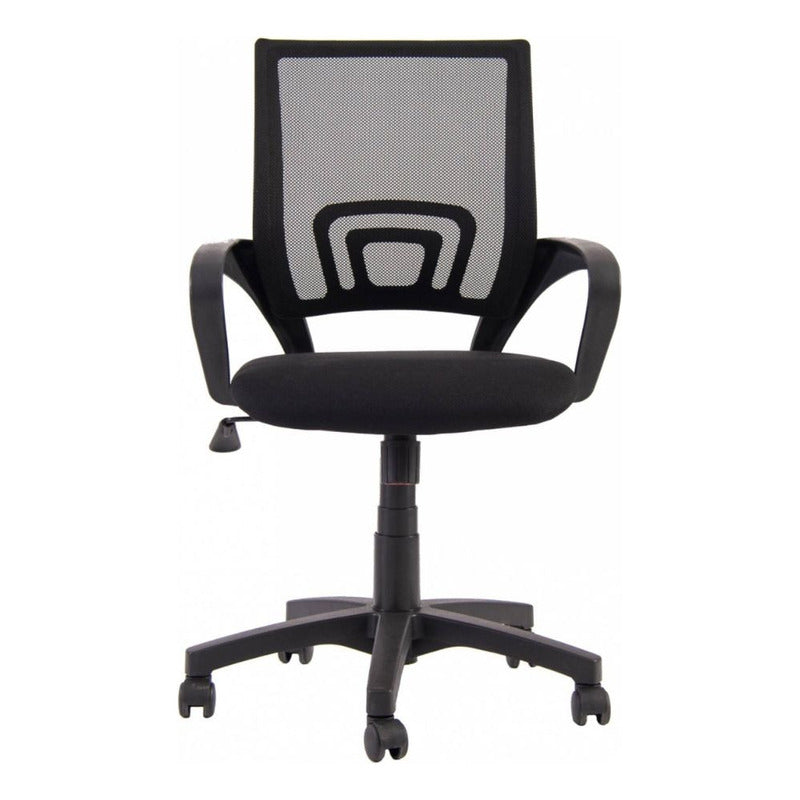 Silla De Escritorio Oficina Exahome Gas Ergonómica Negra Color Negro Material Del Tapizado Malla