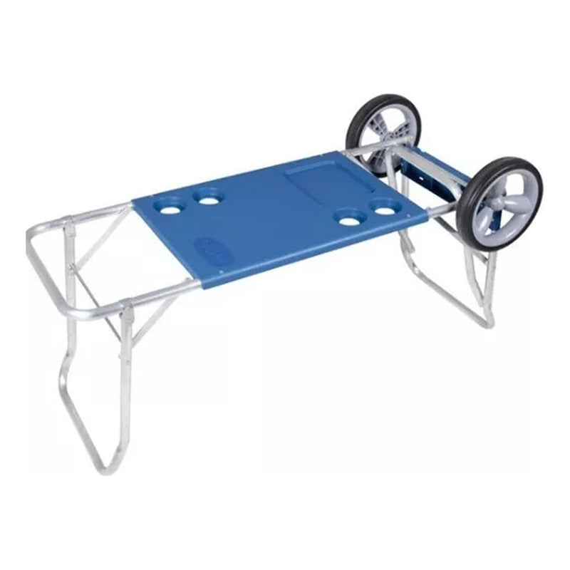 Carro Carrio Playero Mesa Porta Silla Tienda Oficial Azul