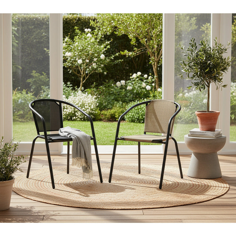 Silla Jardín E Interior Apilable Hogar Elegante Diseño