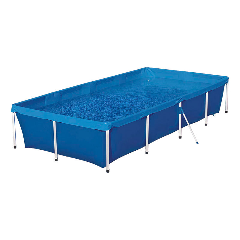 Pileta Estructural Exahome Linea Akua 3000lts Color Azul Rectangular