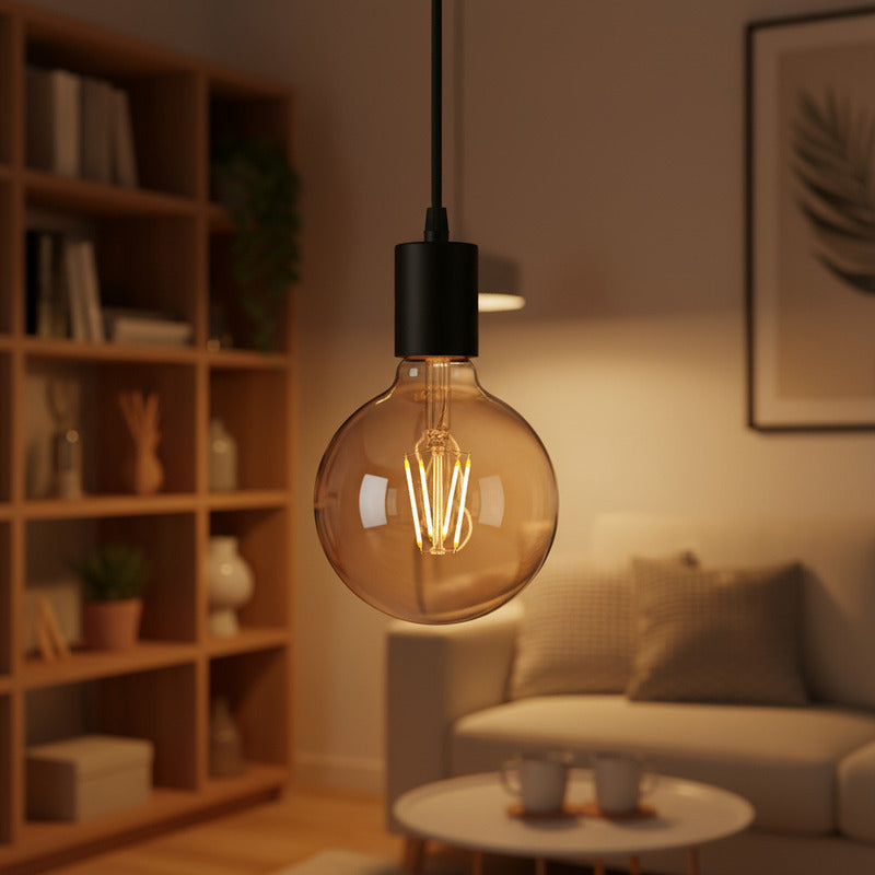 Lampara Globo Foco Led Filamento Ambar 6w Ámbar