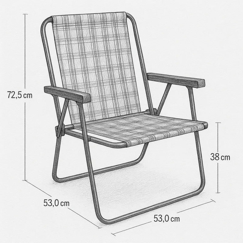Silla Reposera Alta Exahome Plegable Portátil Playa Jardín Color Bordó