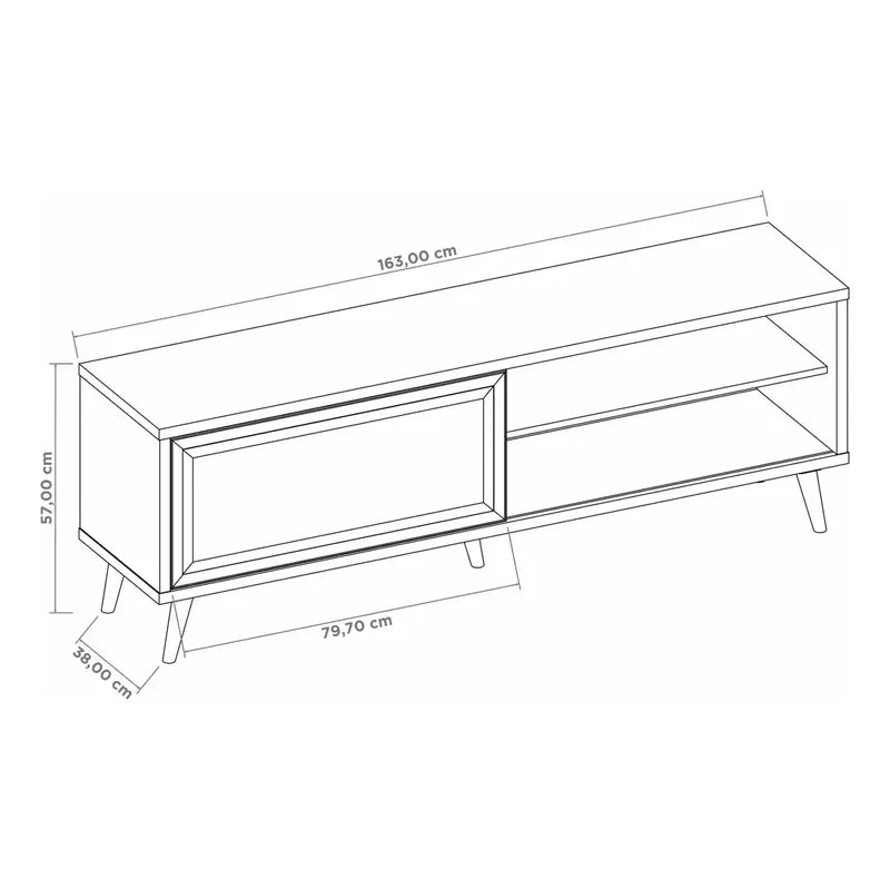 Rack Tv Premium Con Puerta Exahome Nordico 60 Pulgadas Blanco