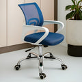 Silla De Oficina Eh54202 Ergonomica Azul Metálica Premium Exahome Malla