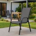 Silla Jardín Patio Interior Exterior Reposera Sling Apilable Color Gris