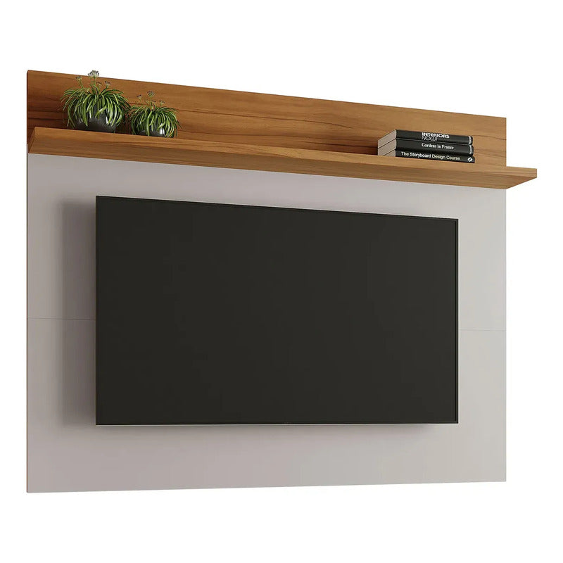 Rack Tv 2 En 1 Premium Exahome Nordico 50 Pulgadas 2 Puertas Blanco
