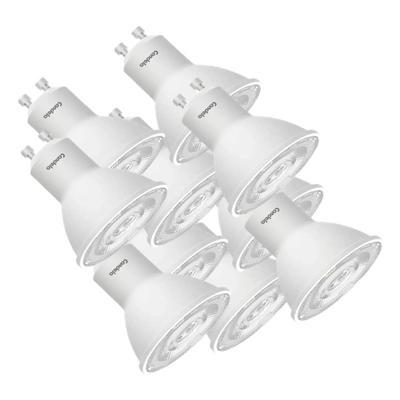 Dicroica Led Lampara Aluminio Dimer Luz Calida 7w Pack 10u Blanco Cálido
