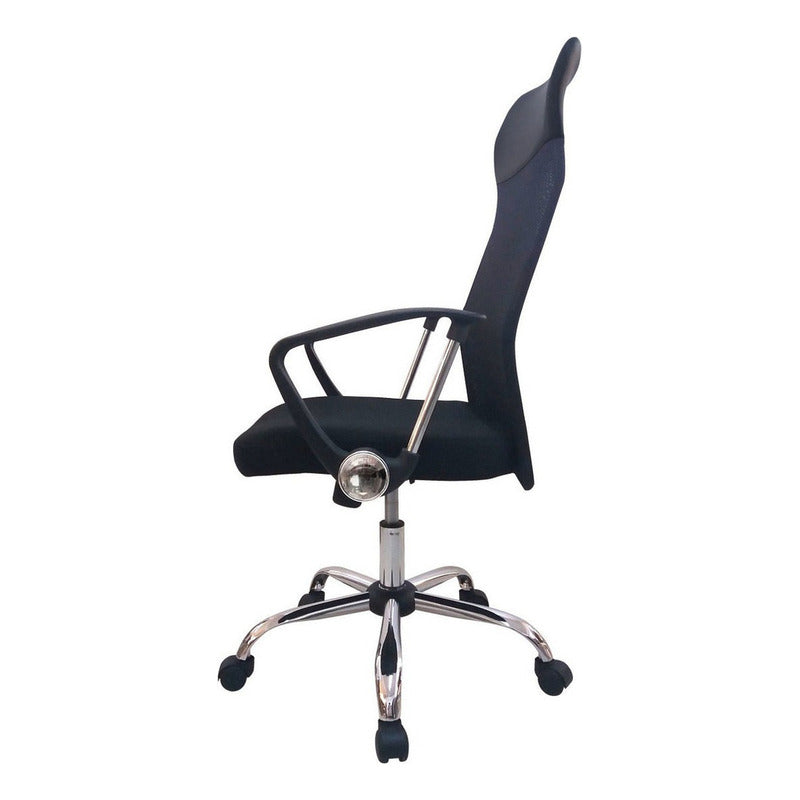 Silla De Oficina Exahome Ergonomica Negra Premium Metalica Color Negro Material Del Tapizado Mesh Malla