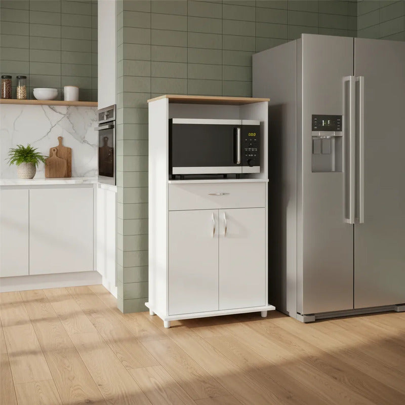 Organizador De Cocina Despensero Exahome Porta Microondas Blanco