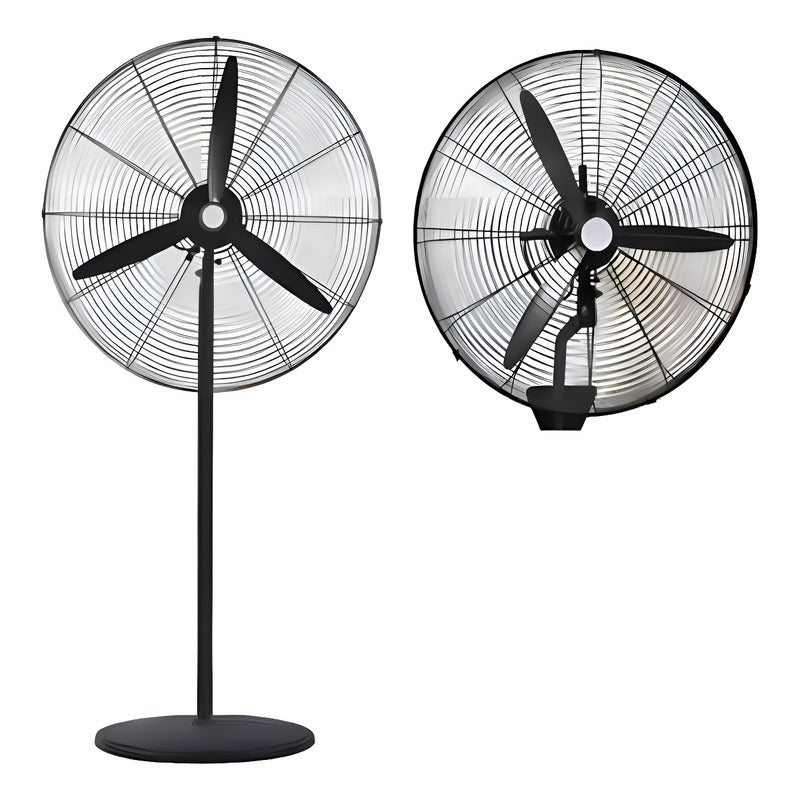 Ventilador Exahome Industrial 26 Pulgadas Pie Pared - 75 Cm - Negro - Gris - Metal - 3