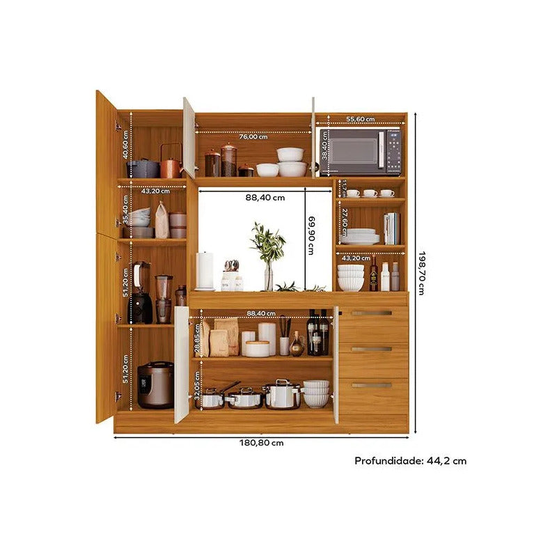 Mueble De Cocina Aparador Completo Multiuso Bajo Mesada Roble