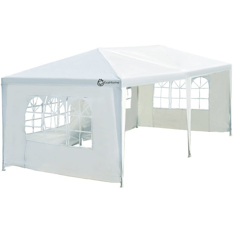 Gazebo Exahome 6x3 Pared Ventana + Puerta Impermeable Evento Blanco