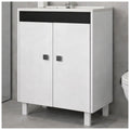 Vanitory 60cm Premium Con Bacha Y Espejo Exahome Exclusivo Blanco Sin Agujeros