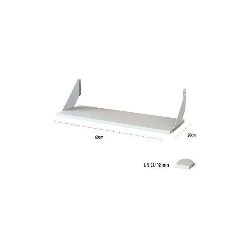 Estante Con Mensulas Exahome 60x20 Repisa Unico 18mm Bazar