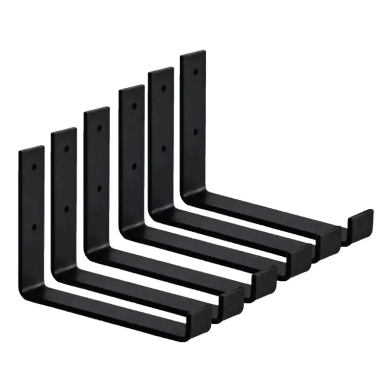 Ménsula Exahome 30cm Negro 6 Unidades 3mm Espesor Acero