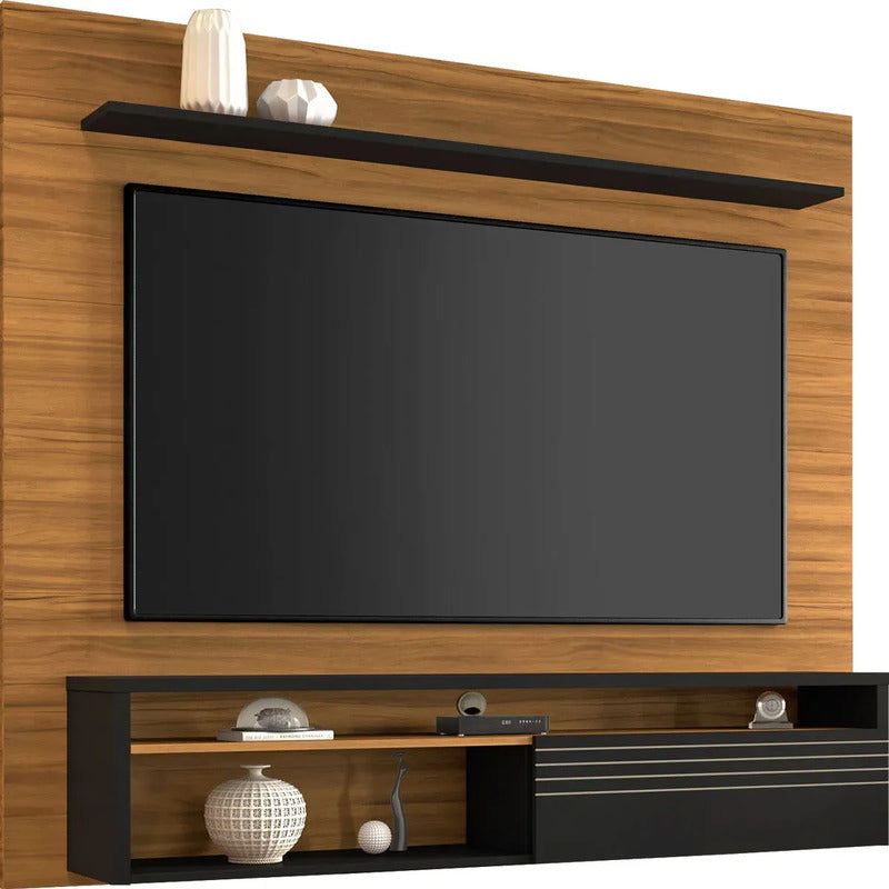 Rack Tv Con Panel Premium Exahome 65 Pulgadas Exclusivo Negro