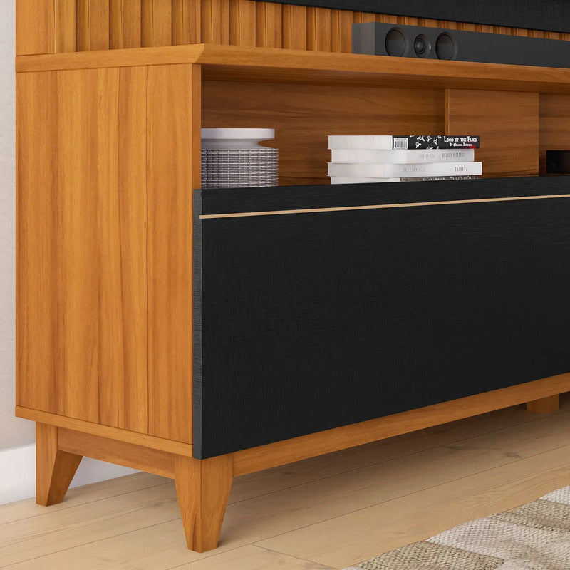 Rack Tv Completo Premium Exahome Mueble Televisión Exclusivo Negro