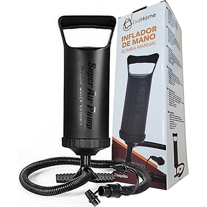 Inflador Colchon Pileta Bote Inflable Pelotero Colchoneta  Negro