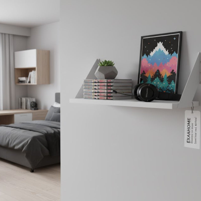 Estantes Repisa Con Ménsula 40x20x18mm Exahome Hogar Oficina Blanco