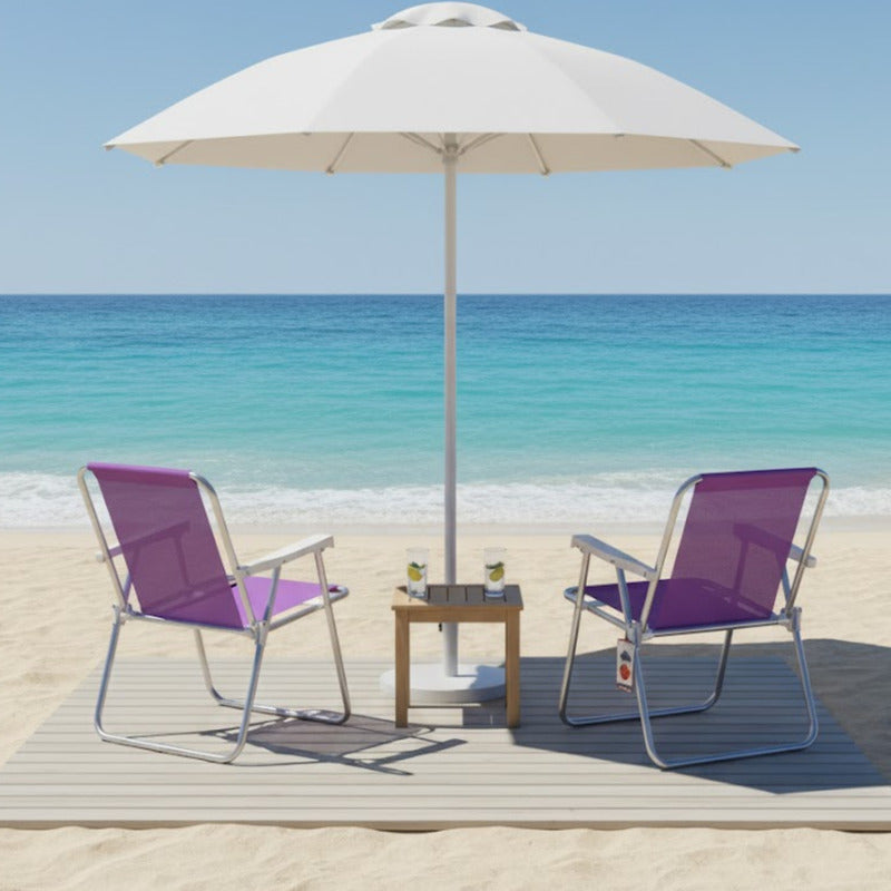 Silla Plegable Aluminio Reposera Sillon Playa Jardin Camping