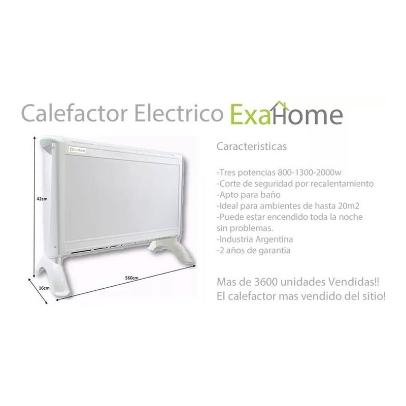 Calefactor Electrico Panel Estufa 3 Ni Tienda Oficial Blanco