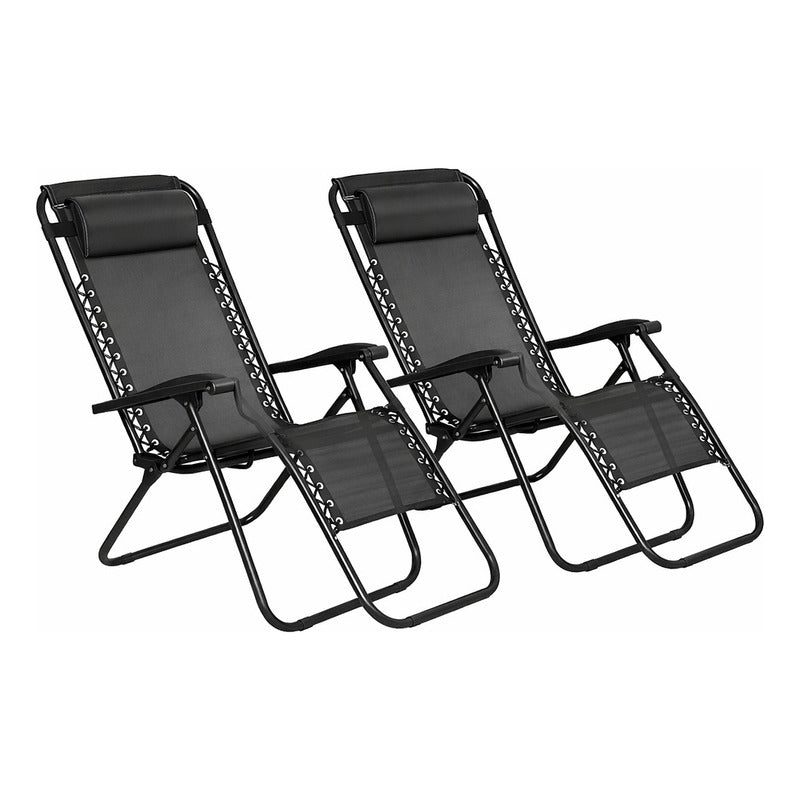 Reposera Gravedad Cero Exahome X2 Premium Con Almohada Color Negro