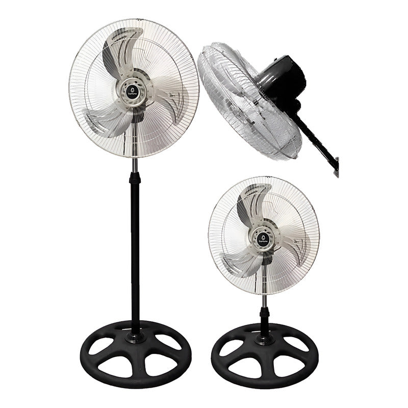 Ventilador Exahome 3 En 1 Pie Pared Turbo Ind. Argentina 45.72 Cm Negro Gris 3