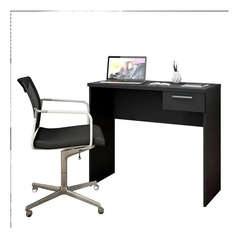 Exahome Escritorio Mesa Office Nt 2000 Mdp 1 Cajón Mueble Negro