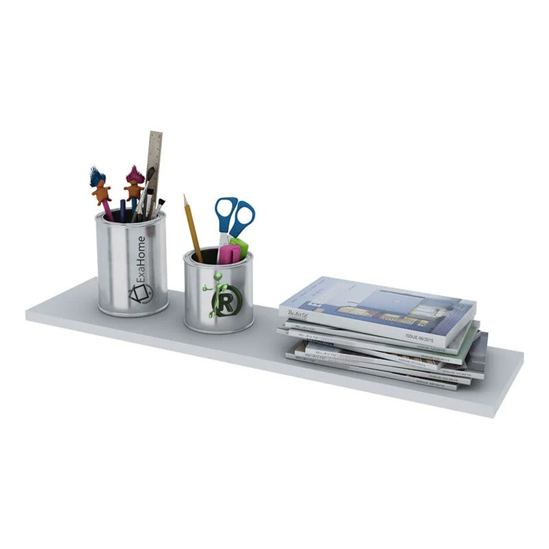 Estante Flotante Exahome Repisa Ménsula Invisible 80x20x1.8 Blanco