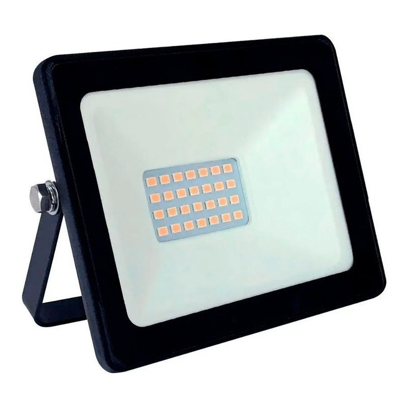 Reflector Proyector Aluminio Led 50w Luz Calida Negro Blanco Cálido