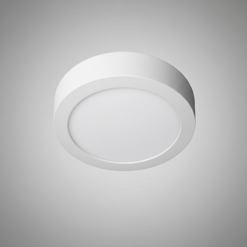 Plafon Con Base Redondo Circular 12w Luz Calida Blanco Cálido