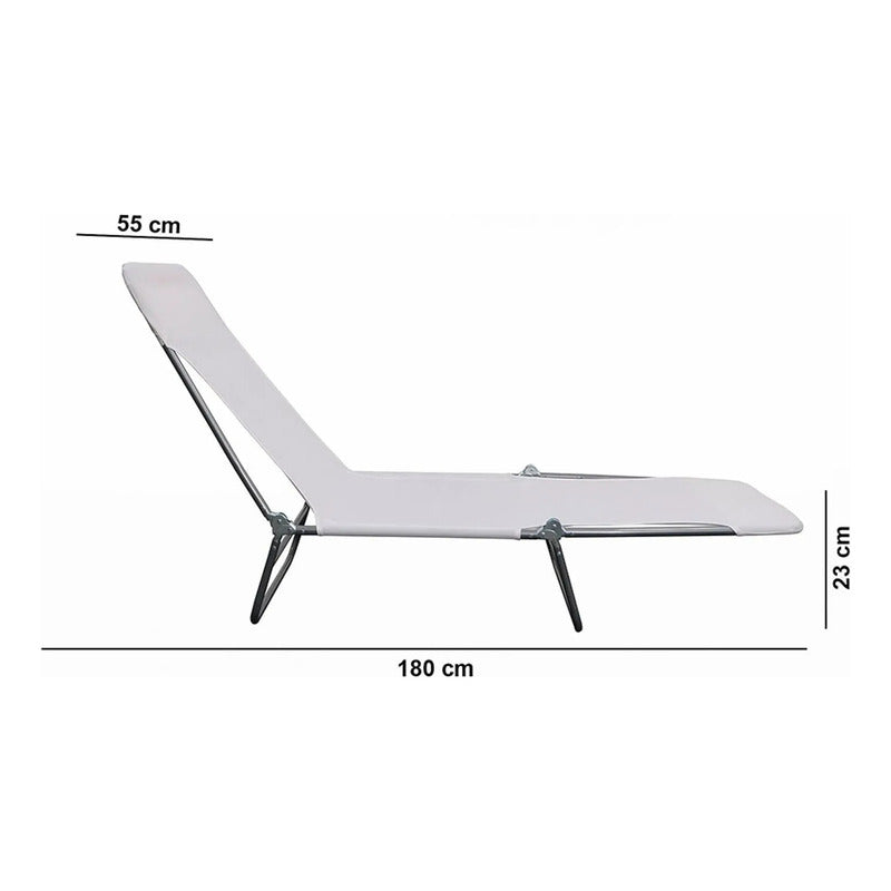 Silla Reposera Cama Playera Reclinable Plegable Casa Parque
