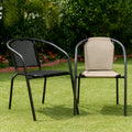 Silla Jardín E Interior Apilable Hogar Elegante Diseño Color Beige