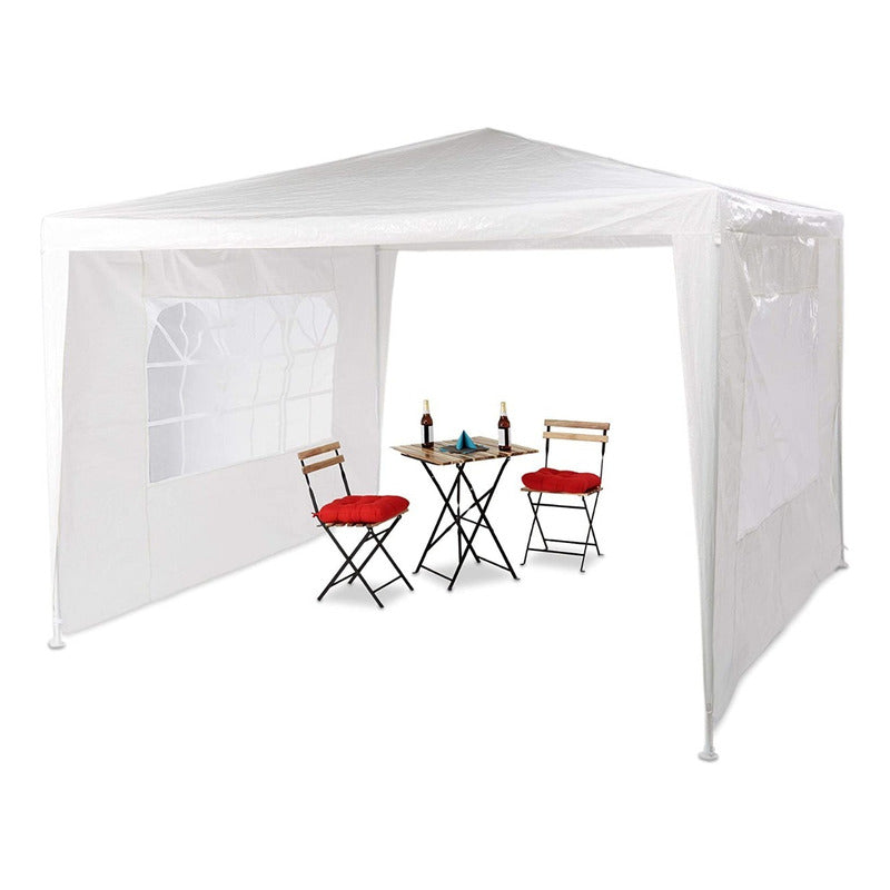 Gazebo De Rafia 3x3 Puerta Paredes Ventanas + Bolso Exahome Blanco