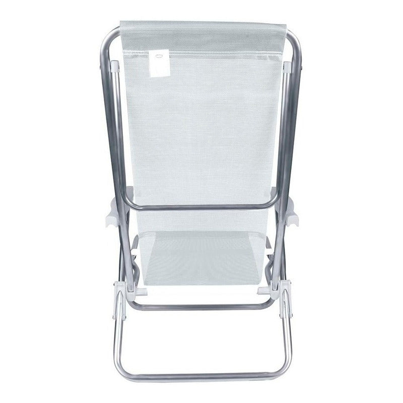 Reposera Silla Aluminio 8 Posiciones Exahome Playa Camping Blanco