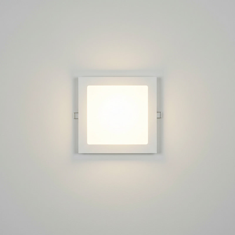 Plafon Cuadrado Led Embutible 18w Luz Calida Pack 20u Blanco Cálido