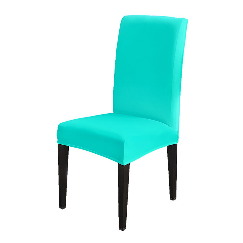 4 Fundas Elastizadas Sillas 100% Poliester Calidad Premium Color Verde Aqua Verde Agua Liso