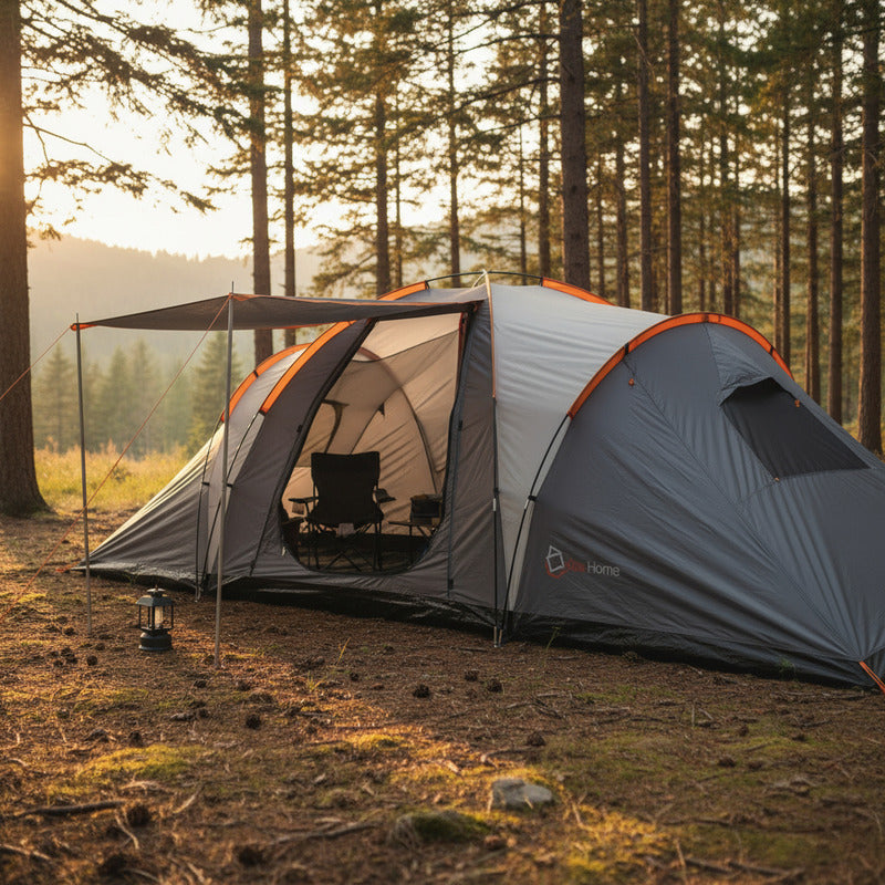 Carpa 8 P Exahome Impermeable + 2 Colchon 2p + Inflador