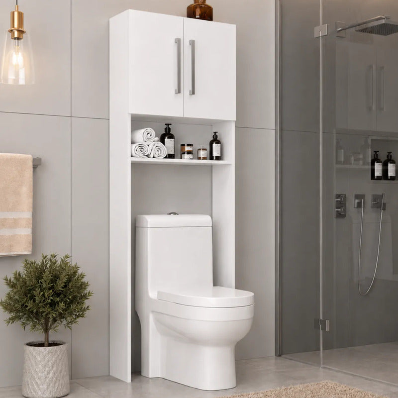 Mueble Sobre Inodoro Alacena Estante Armario Baño Organizado Blanco