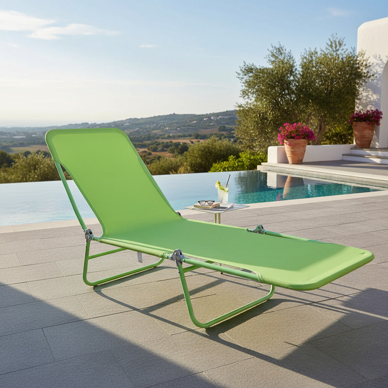 Silla Reposera Cama Playera Reclinable Plegable Casa Parque
