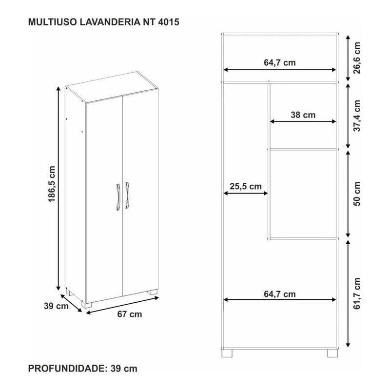 Mueble Escobero Organizador Lavadero Cocina Despensero Blanco