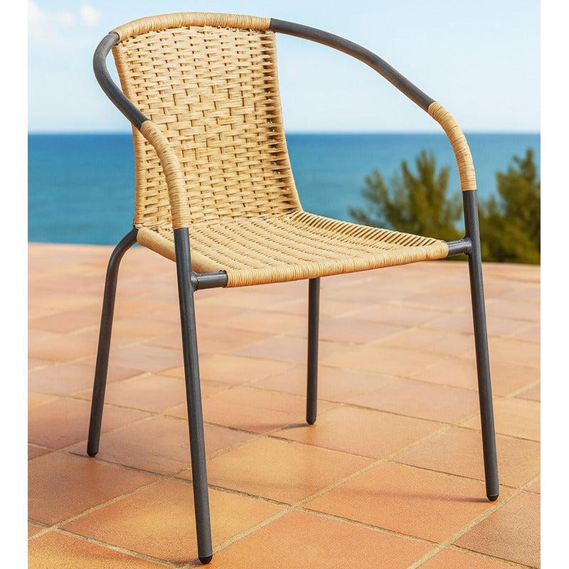 Silla Rattan Ratan Jardin Patio Terraza Exterior Interior Maiz