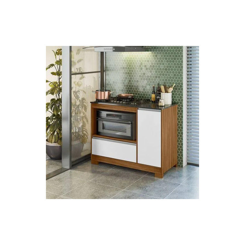 Bajo Mesada De Cocina Para Anafe Exahome Exclusivo Premium Roble