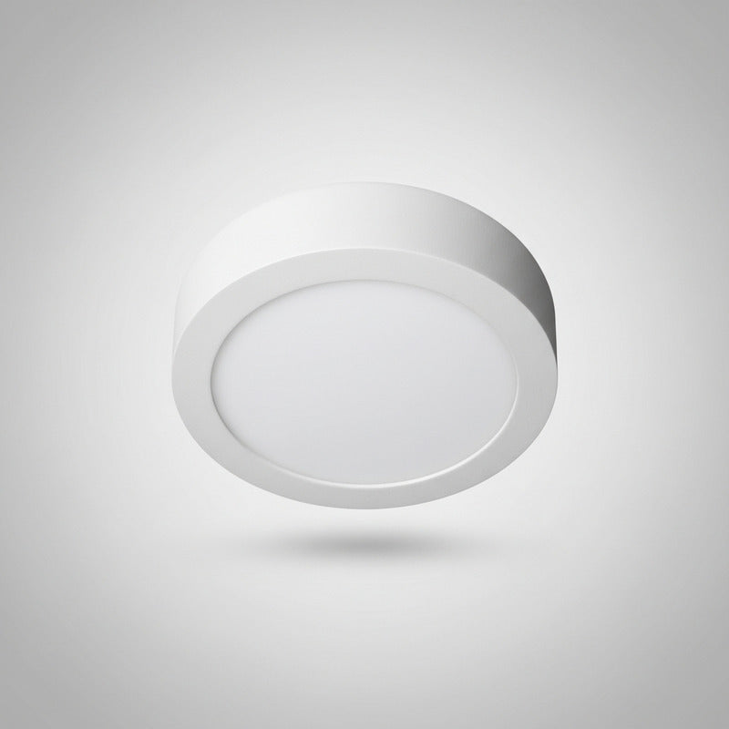 Plafon Redondo Con Base Circular 18w Luz Calida Pack 20u Blanco Cálido